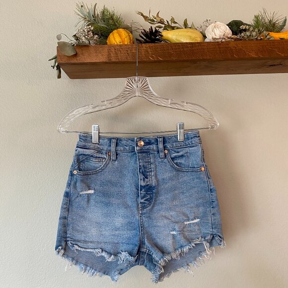 Free People High-Waisted Cut-off Denim Shorts - Picture 1 of 6
